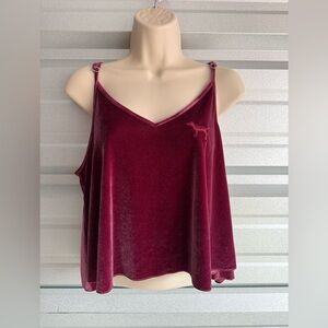 Victoria’s Secret PINK! Velour Flowy Sexy Spaghetti Strap Tank Top Size Large